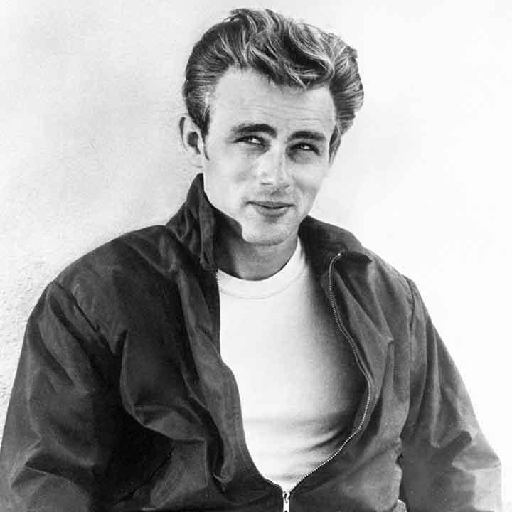 James Dean - An epitome of cool and the ultimate bad boy, James Dean left an indelible mark on Hollywood despite his short-lived career due to an untimely death at the age of 24